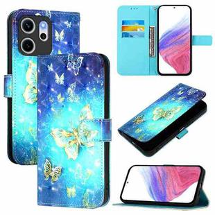 For OPPO Reno14 F 5G 3D Painting Horizontal Flip Leather Phone Case(Golden Butterfly)
