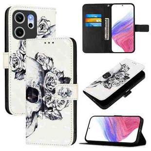 For OPPO Reno14 F 5G 3D Painting Horizontal Flip Leather Phone Case(Skull)