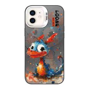 For iPhone 11 Splash-ink AI Cute Dragon PC Hybrid TPU Phone Case(Big-eye Dragon)
