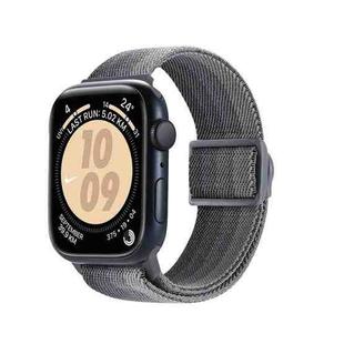 For Apple Watch SE 2023 40mm Carbon Fiber Texture Snap Buckle Nylon Watch Band(Gradient Grey)