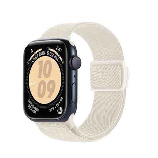 For Apple Watch Series 9 45mm Carbon Fiber Texture Snap Buckle Nylon Watch Band(Starlight)