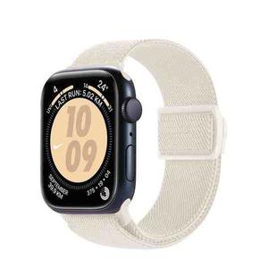 For Apple Watch Series 8 45mm Carbon Fiber Texture Snap Buckle Nylon Watch Band(Starlight)