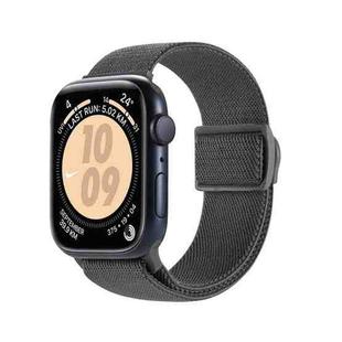 For Apple Watch Series 7 41mm Carbon Fiber Texture Snap Buckle Nylon Watch Band(Grey)