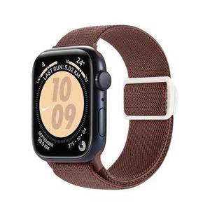 For Apple Watch Series 7 41mm Carbon Fiber Texture Snap Buckle Nylon Watch Band(Smoke Purple)