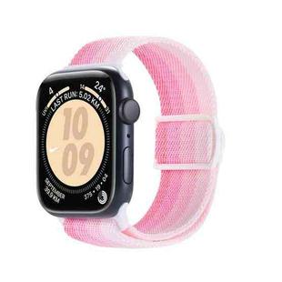 For Apple Watch Series 4 40mm Carbon Fiber Texture Snap Buckle Nylon Watch Band(Gradient Pink)