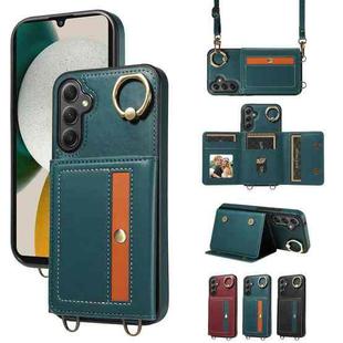 For Samsung Galaxy A34 5G Crossbodys Wallet Bag Ring Holder Leather Phone Case(Green)