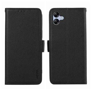 For Samsung Galaxy A04 ABEEL Side-Magnetic Litchi Pattern Leather RFID Phone Case(Black)