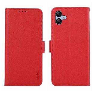 For Samsung Galaxy A05 ABEEL Side-Magnetic Litchi Pattern Leather RFID Phone Case(Red)