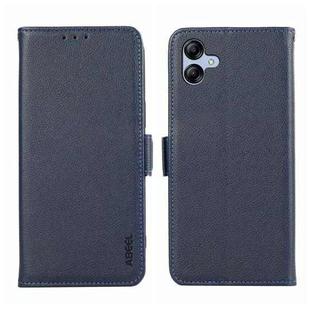 For Samsung Galaxy A05 ABEEL Side-Magnetic Litchi Pattern Leather RFID Phone Case(Blue)