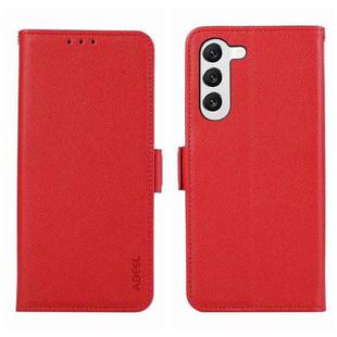 For Samsung Galaxy S22+ 5G ABEEL Side-Magnetic Litchi Pattern Leather RFID Phone Case(Red)