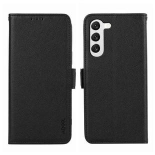 For Samsung Galaxy S23 5G ABEEL Side-Magnetic Litchi Pattern Leather RFID Phone Case(Black)
