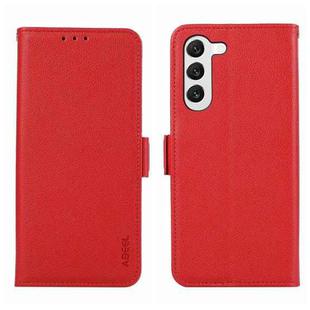 For Samsung Galaxy S23 5G ABEEL Side-Magnetic Litchi Pattern Leather RFID Phone Case(Red)