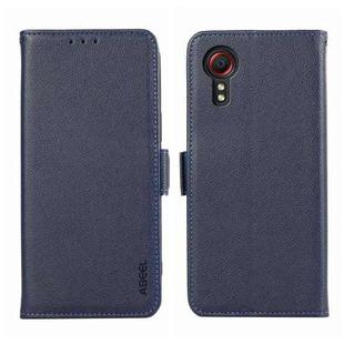 For Samsung Galaxy Xcover 5 ABEEL Side-Magnetic Litchi Pattern Leather RFID Phone Case(Blue)