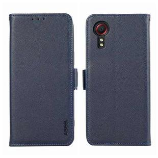 For Samsung Galaxy Xcover7 ABEEL Side-Magnetic Litchi Pattern Leather RFID Phone Case(Blue)