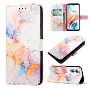 For OPPO A79 5G PT003 Marble Pattern Flip Leather Phone Case(Galaxy Marble White)