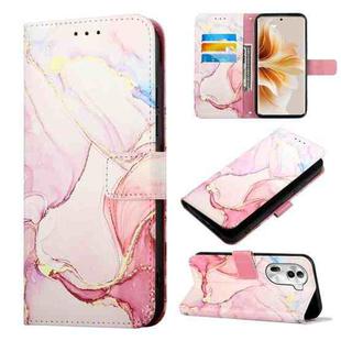 For OPPO Reno11 Pro 5G Global PT003 Marble Pattern Flip Leather Phone Case(Rose Gold)