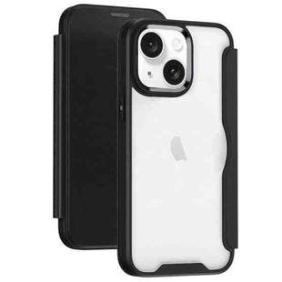 For iPhone 14 Plus RFID Blocking Adsorption Flip Leather Phone Case(Black)