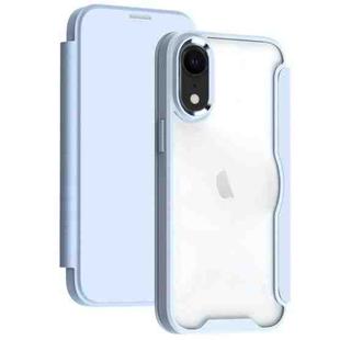 For iPhone XR RFID Blocking Adsorption Flip Leather Phone Case(Light Blue)