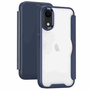 For iPhone XR RFID Blocking Adsorption Flip Leather Phone Case(Dark Blue)