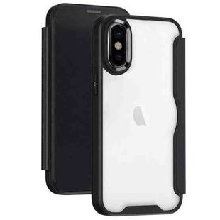 For iPhone XS Max RFID Blocking Adsorption Flip Leather Phone Case(Black)