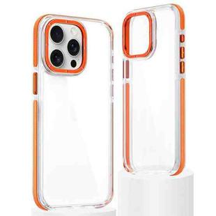 For iPhone 15 Pro Dual-Color Clear Acrylic Hybrid TPU Phone Case(Orange)