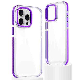 For iPhone 15 Pro Dual-Color Clear Acrylic Hybrid TPU Phone Case(Purple)