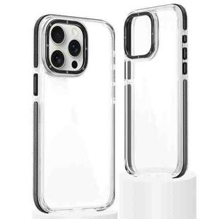 For iPhone 15 Pro Dual-Color Clear Acrylic Hybrid TPU Phone Case(Black)