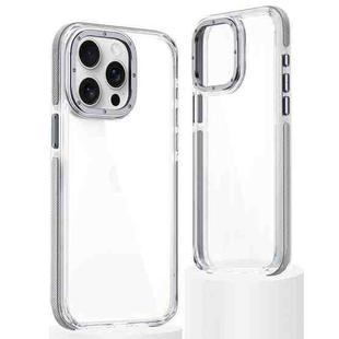 For iPhone 15 Pro Dual-Color Clear Acrylic Hybrid TPU Phone Case(Grey)