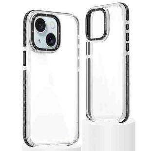 For iPhone 15 Plus Dual-Color Clear Acrylic Hybrid TPU Phone Case(Black)