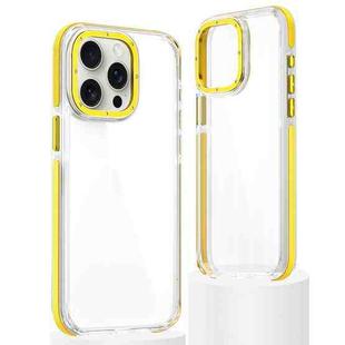 For iPhone 14 Pro Max Dual-Color Clear Acrylic Hybrid TPU Phone Case(Yellow)