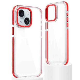 For iPhone 13 Dual-Color Clear Acrylic Hybrid TPU Phone Case(Red)