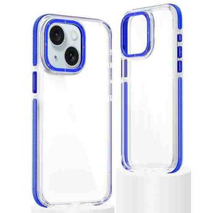For iPhone 13 Dual-Color Clear Acrylic Hybrid TPU Phone Case(Blue)