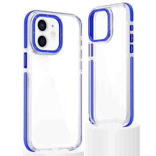 For iPhone 12 / 12 Pro Dual-Color Clear Acrylic Hybrid TPU Phone Case(Blue)