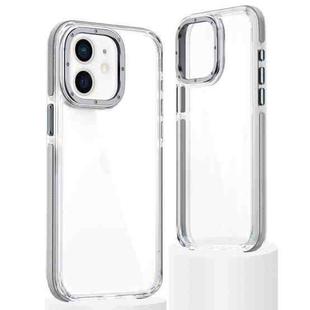 For iPhone 12 / 12 Pro Dual-Color Clear Acrylic Hybrid TPU Phone Case(Grey)