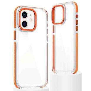 For iPhone 11 Dual-Color Clear Acrylic Hybrid TPU Phone Case(Orange)