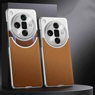 For OPPO Find X7 Ultra GKK Mortise-Tenon Connection Contrast Color Leather Shockproof Phone Case(Brown)