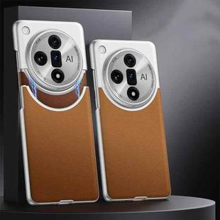 For OPPO Find X7 GKK Mortise-Tenon Connection Contrast Color Leather Shockproof Phone Case(Brown)