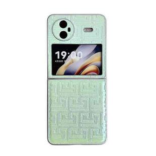 For vivo X Flip Pearlescent Paint Gradient Geometric Leather Phone Case(Green)