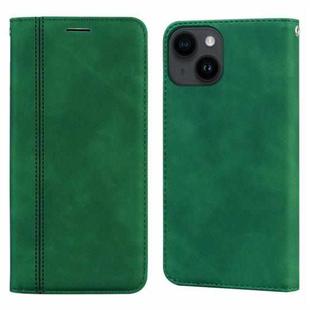 For iPhone 15 Frosted Business Magnetic Horizontal Flip PU Phone Case(Green)