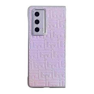 For Honor Magic Vs2 Pearlescent Paint Gradient Geometric Leather Phone Case(Purple)