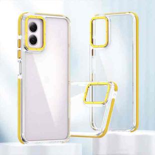 For Motorola Moto G Play 2024 Dual-Color Clear Acrylic Hybrid TPU Phone Case(Yellow)