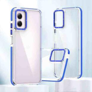 For Motorola Moto G Play 2024 Dual-Color Clear Acrylic Hybrid TPU Phone Case(Blue)