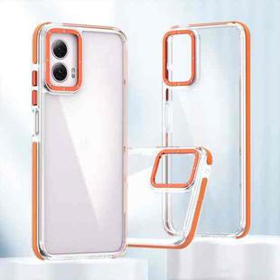 For Motorola Moto G Power 2024 Dual-Color Clear Acrylic Hybrid TPU Phone Case(Orange)