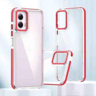 For Motorola Moto G Power 2024 Dual-Color Clear Acrylic Hybrid TPU Phone Case(Red)