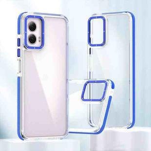 For Motorola Moto G Power 2024 Dual-Color Clear Acrylic Hybrid TPU Phone Case(Blue)