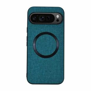 For Google Pixel 9 CD Magnetic Ring Cloth Texture PU Phone Case(Green)