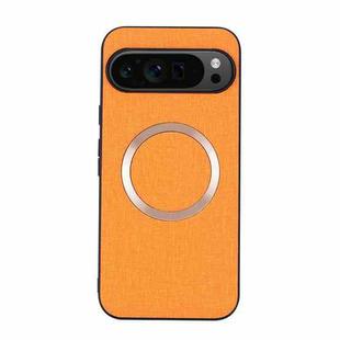 For Google Pixel 9 Pro CD Magnetic Ring Cloth Texture PU Phone Case(Orange)