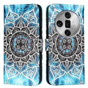 For OPPO Find X7 Ultra Colored Drawing Pattern Plain Weave Leather Phone Case(Undersea Mandala)