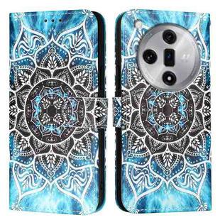 For OPPO Find X7 Colored Drawing Pattern Plain Weave Leather Phone Case(Undersea Mandala)