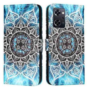 For OPPO Reno9 A JP Version Colored Drawing Pattern Plain Weave Leather Phone Case(Undersea Mandala)